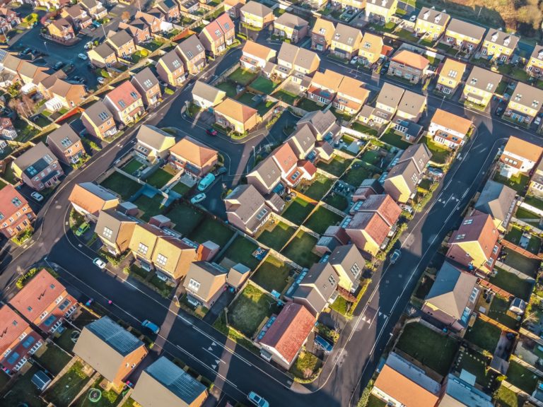birds eye view of housing